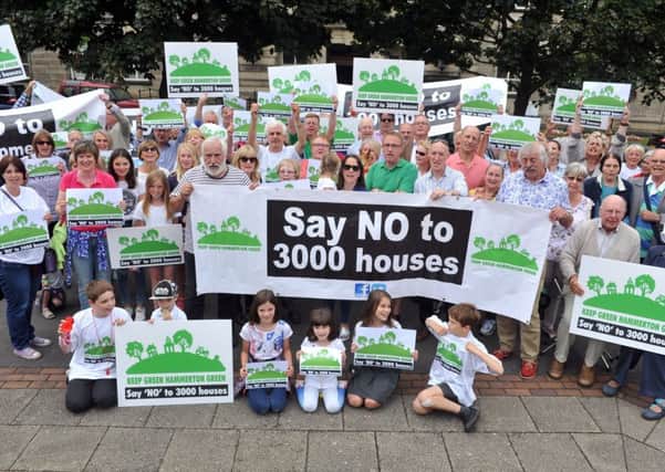 Villagers at a recent protest against the plans in Harrogate