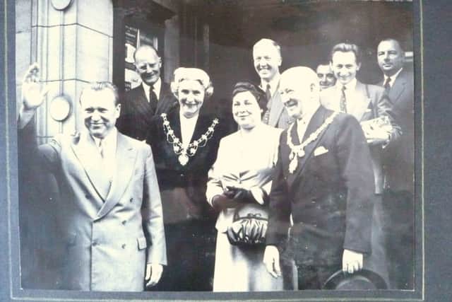 Mayor Riley and the Russian Ambassador on September 1, 1955 (s).