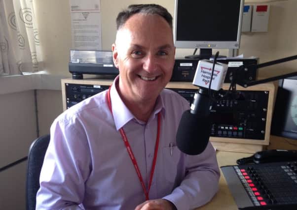 Harrogate Hospital Radio chairman, Mark Oldfield (s).