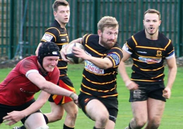 Andy Quirk on the run during Harrogate Pythons' Yorkshire Trophy win over Skipton