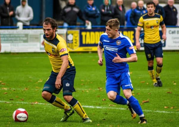 Pete Davidson in action during Tadcaster Albion's home loss to Skelmersdale. Picture: Matthew Appleby