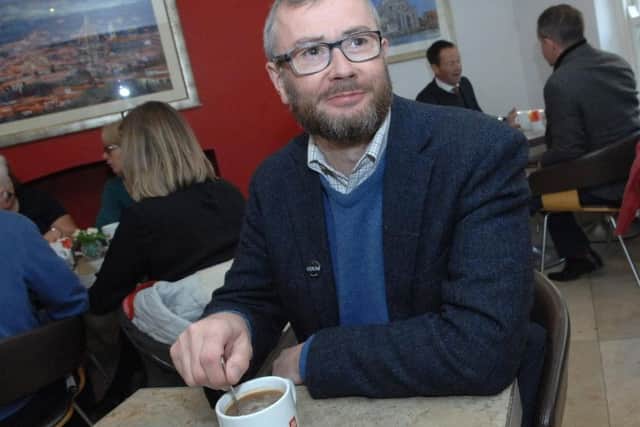 The Harrogate Advertiser's Graham Chalmers (Picture courtesy of Marconi cafe)