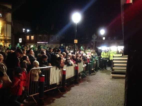 Crowds at the switch-on.
