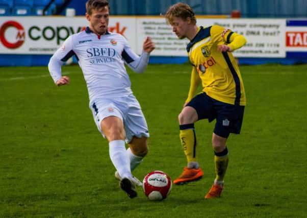 Conor Sellars was on target for Tadcaster in Saturday's 1-1 draw with Trafford. Picture: Matthew Appleby