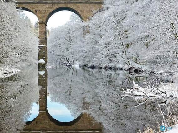 This lovely photo of the snowy scene at Nidd Gorge in Harrogate/Knaresborough today was taken by Mike Whorley.