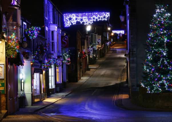 The fantastic festive lighting on Pateleys High Street.