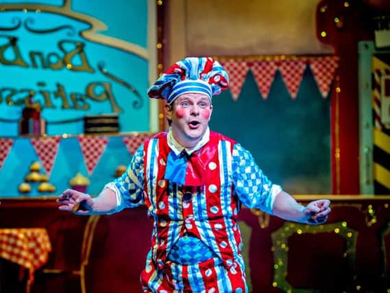 Panto legend Tim Stedman in Beauty and the Beast at Harrogate Theatre.