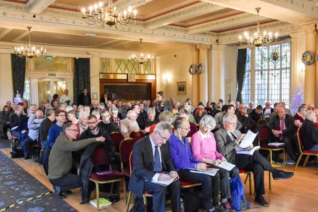 Some of the members of the public at the Cairn Hotel at the Harrogate Relief Road Review meeting. (Picture by Mike Whorley Photography)