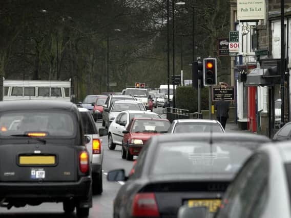 Congestion headache - Log-jammed traffic on Skipton Road in Harrogate.
