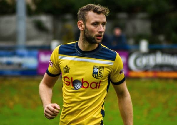 Tom Corner netted twice in Tadcaster Albion's thrashing of Brighouse. Picture: Matthew Appleby