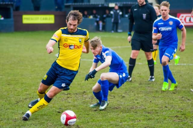 Pete Davidson netted Tadcaster Albion's first goal against Skelmersdale. Picture: Matthew Appleby