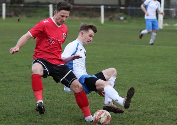 Dan Thirkell in action for Knaresborough Town during Saturday's home clash with Campion. Picture: Craig Dinsdale