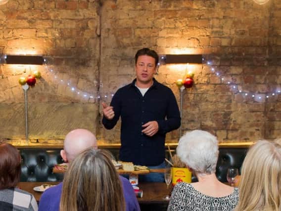 Celebrity chef Jamie Oliver in one of his restaurants.