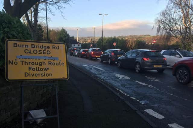Queues of vehiclesregularlystretch through Pannal following the road closure