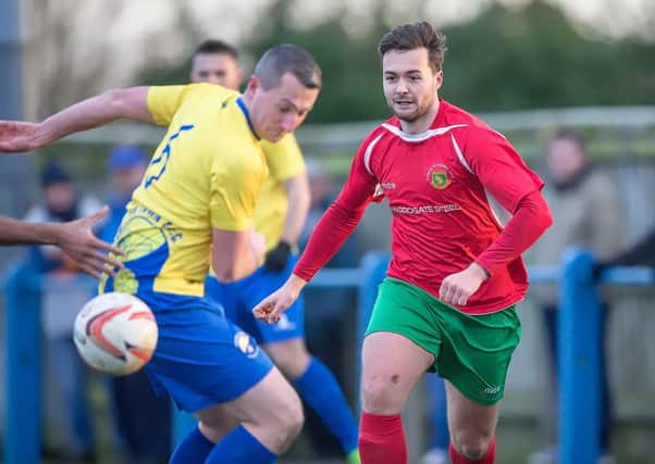Fraser Lancaster's second-half strike looked to have earned Harrogate Railway a point from their home clash with Hall Road Rangers. Picture: Caught Light Photography