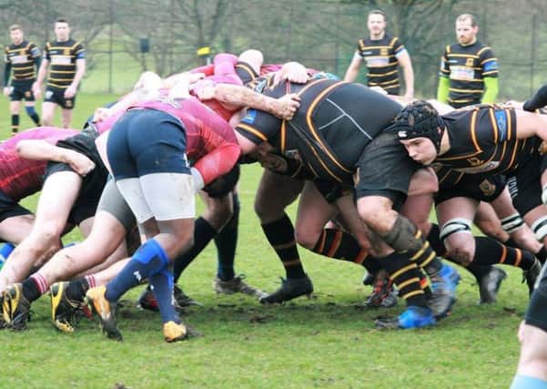 Harrogate Pythons turn the screw at a scrum during Saturday's win over Sheffield Medicals