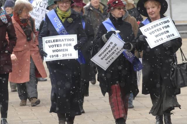 Harrogate and District Soroptimists proudly took part in the march.