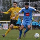 Dom Knowles netted Harrogate Town's third goal at Leamington. Picture: Town Pix