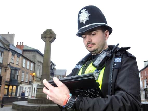 North Yorkshire PC Adam Smith with one of the new devices