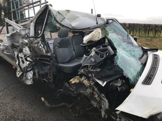 One of the cars in the smash on the A168. Photo: West Yorkshire Police
