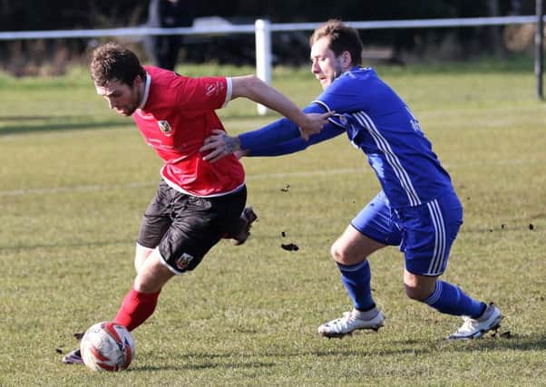 Rob Youhill in action for Knaresborough Town against Winterton Rangers. Picture: Craig Dinsdale