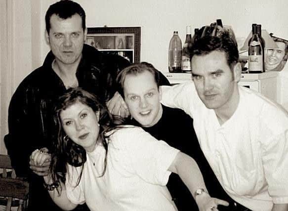 Early 1990s Mark Nevin with Morrissey and Kirsty MacColl.