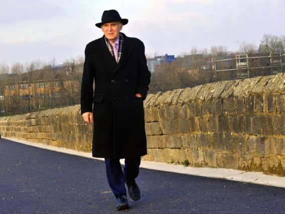 Vince Cable during his visit to Harrogate yesterday, at the site on Beckwith Head Road where building has been put on hold for a new 16 million mental health facility.