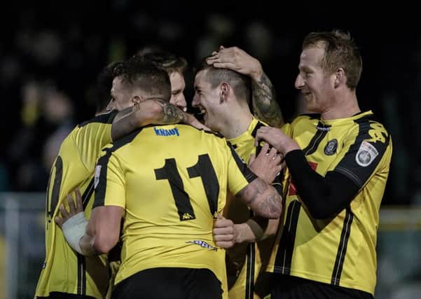 Harrogate Town's players have had plenty to celebrate so far this season. Picture: Caught Light Photography