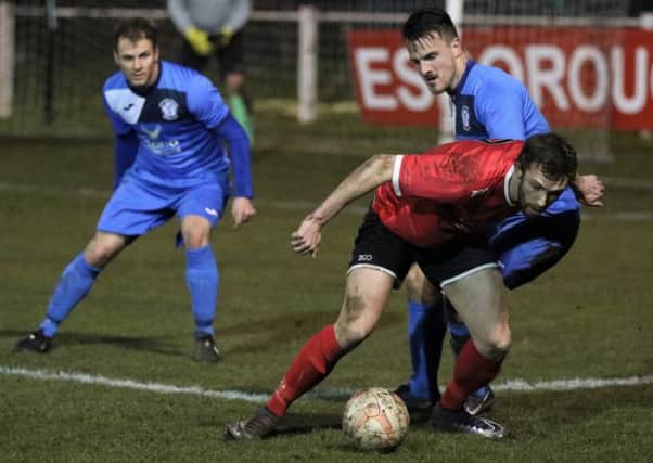 Knaresborough Town's Rob Youhill in action against Armthorpe Welfare. Picture: Craig Dinsdale