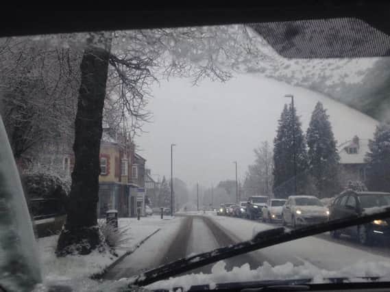 The view from a passenger seat driving through Harrogate this morning.
