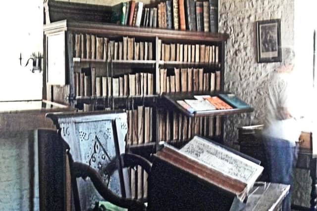 The Trigge Library in the room above the porch at St Wulframs Church, Grantham. (Copyright - David Winpenny)