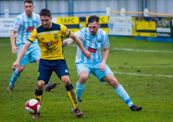 Action from Tadcaster Albion's home clash with Atherton Collieries. Picture: Matthew Appleby