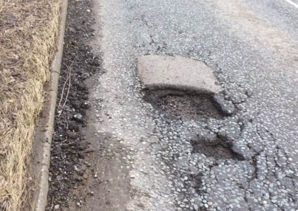 Pothole on the A59 entering Harrogate