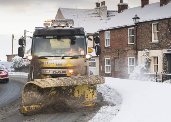 One of the NYCCs 86 gritting vehicles pictured in action last month.