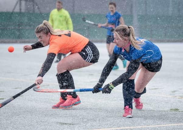 Action from Harrogate Ladies 1s' victory over Leeds Adel. Picture: Caught Light Photography
