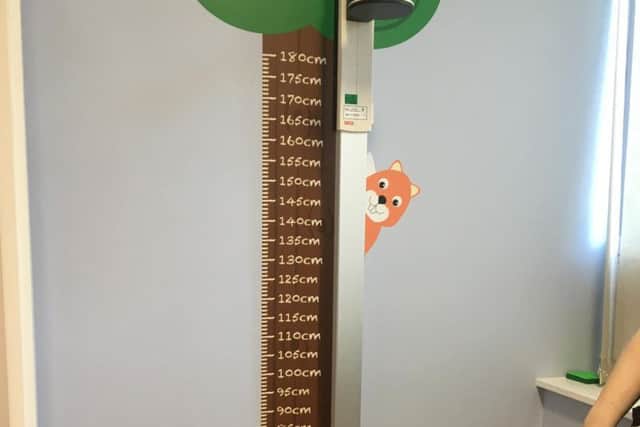 The new height measuring room.