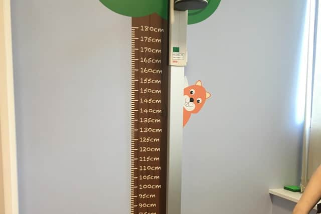 The new height measuring room.
