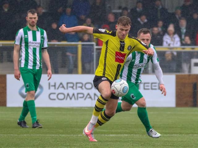 Jake Wright produced a man-of-the-match performance as Harrogate Town put five past Blyth. Picture: Town Pix