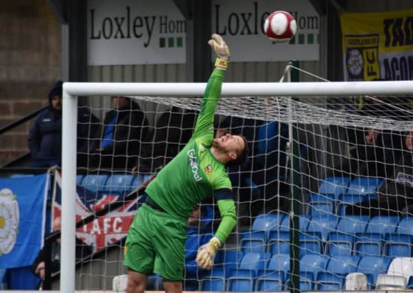 Michael Ingham pulled off an incredible save to help Tadcaster Ablion earn a point. Picture: Matthew Appleby