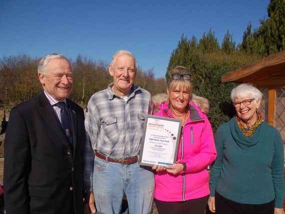 Chair of FOHH, Andy Wilkinson, Owners of High Moor Farm, Park Peter Kershaw and Kimberley Holland, and FOHH Committee Member Jeannette Wilson.