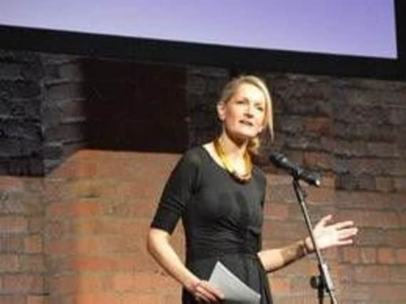 Sophie Walker, national leader of the Womens Equality Party, speaking in Harrogate.