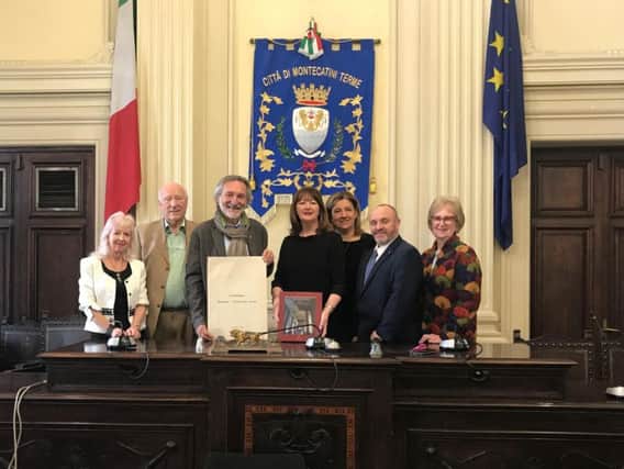 Rosie Clarke, John Harris, Giuseppe Bellandi, Coun Anne Jones, Graham Mather and Helen McDevitt (s).
