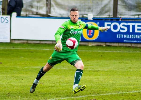 Michael Ingham made an important save late on to help Tadcaster Albion to a point at Atherton Collieries. Picture: Matthew Appleby