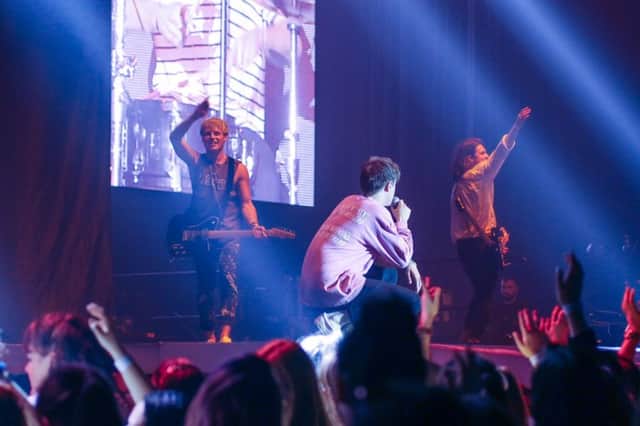 Glamour - Harrogate/Ripon band:PM on stage during their current arena tour of the UK.
