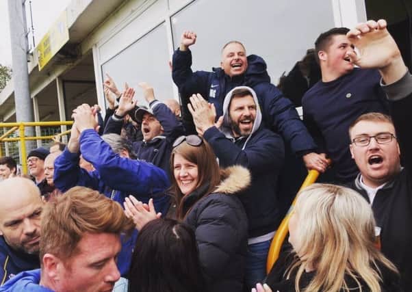 There were jubilant scenes at the i2i Stadium as Tadcaster Albion secured an Evo-Stik North play-off spot after victory over Mossley. Picture: David Lindsay