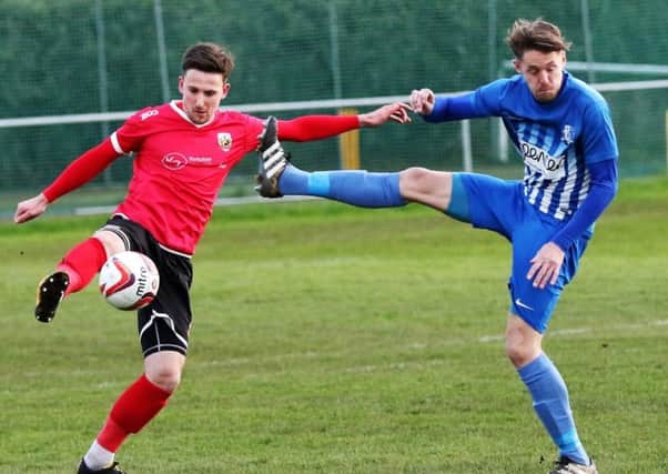 Dan Thirkell in action during Knaresborough Town's triumph over Hallam. Picture: Craig Dinsdale