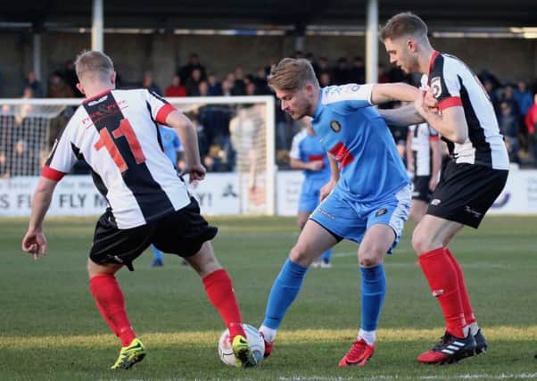 Jordan Thewlis was on target the last time that Harrogate Town played Sunday's play-off semi-final opponents, Chorley. Picture: Town Pix