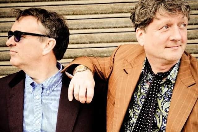 Chris Difford with Squeeze songwriting partner Glenn Tiibrook.