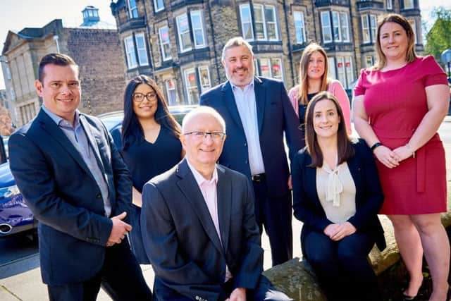 The Milners team at their new Harrogate office: (l to r) Mat Haynes, Alexandra Knight, John Robson, Simon Bass, Jessica Savage, Rachel Knight and Lucy Wood. (S)