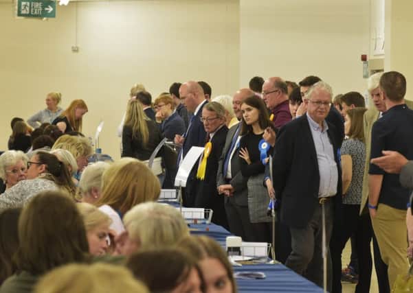 The count at the Conference Centre for Harrogate Council elections earlier this month.